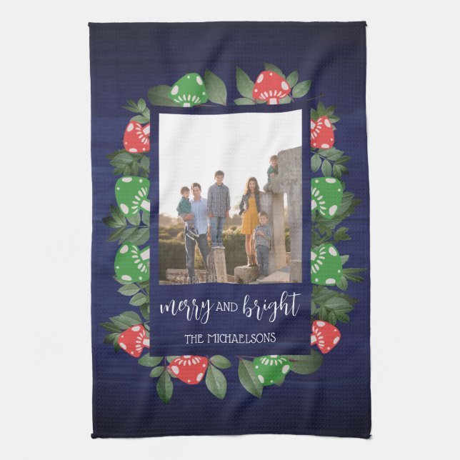 Paño De Cocina Rustic Woodland Whimsical Mushrooms Christmas (Vertical)