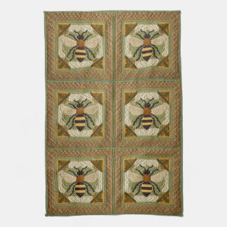 Paño De Cocina Rústica abeja Faux Quilt Two