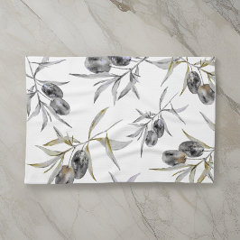 Paño De Cocina Rústica rama de oliva de acuarela toscana