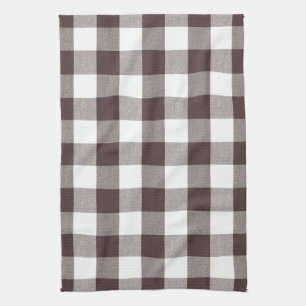 Paño De Cocina Rústica turrón marrón blanco Gingham Buffalo