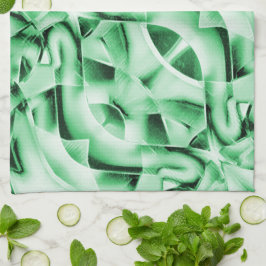 Paño De Cocina Rústico o no, verde blanco raro corte entrelazado