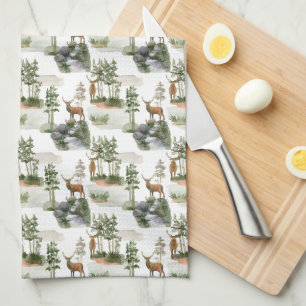 Paño De Cocina Rústico venado de pinos