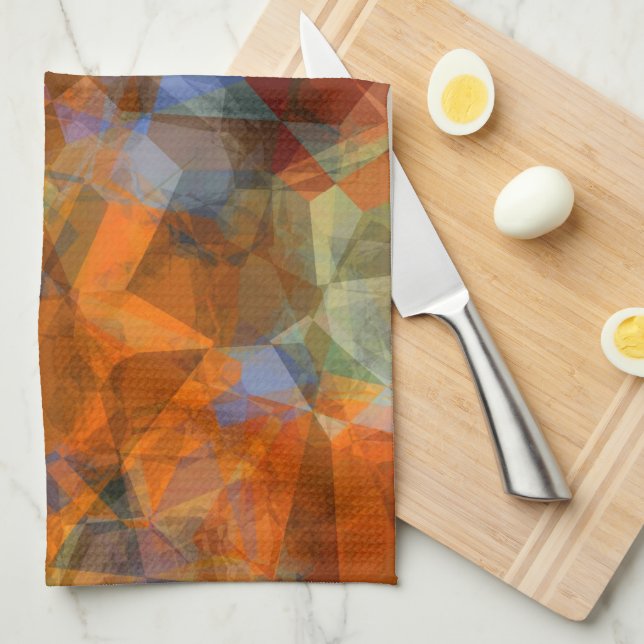Paño De Cocina Rusty Naranja Diseño Resumen Moderno (Doblado Cuarto)