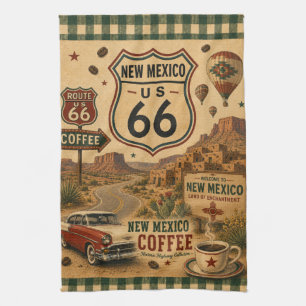 Paño De Cocina Ruta 66 de Nuevo México Estilo Enchanted Café