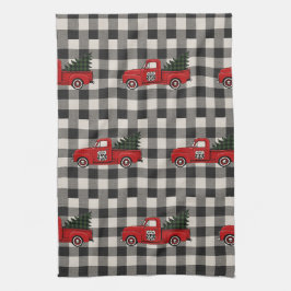 Paño De Cocina Ruta 66 Plaid Fiesta Plato Vintage Camioneta Roja