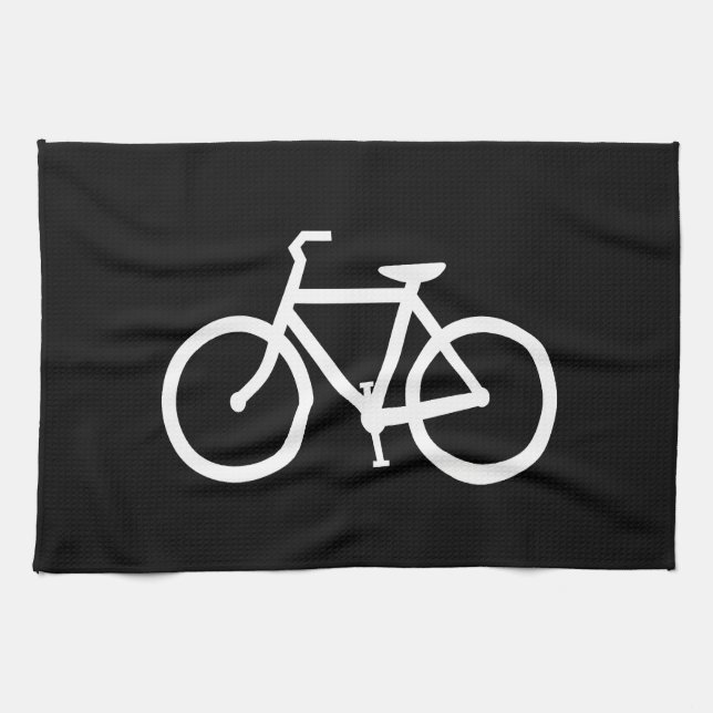 Paño De Cocina Ruta de Bicicleta Blanca (Horizontal)