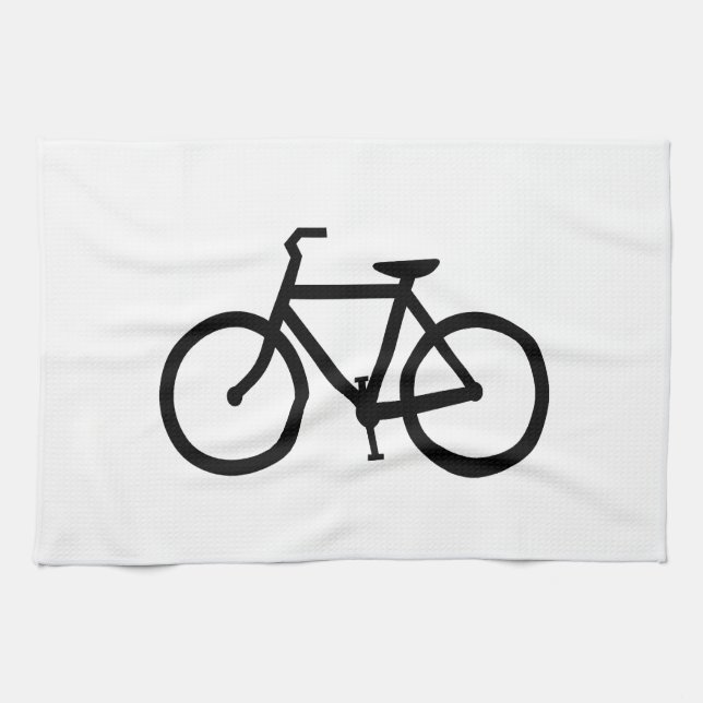 Paño De Cocina Ruta de Bicicleta Negra (Horizontal)
