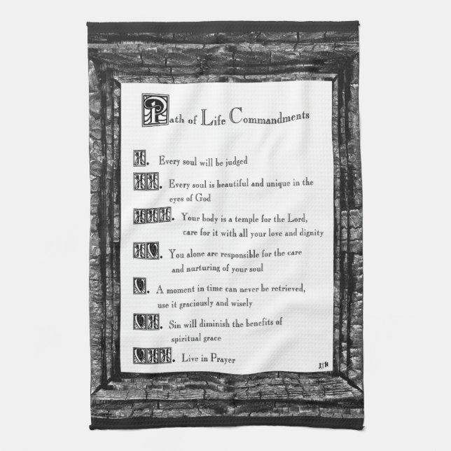 Paño De Cocina Ruta de los mandamientos de vida (Vertical)
