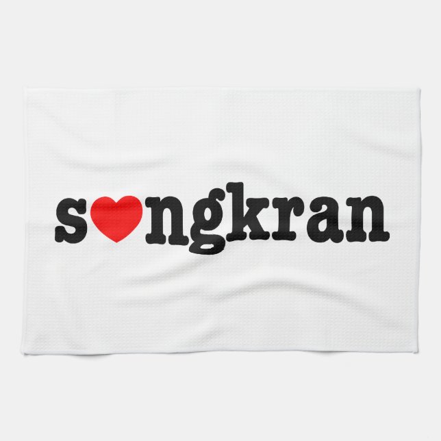 Paño De Cocina s ❤ ngkran ~ Heart (Love) Songkran (Horizontal)