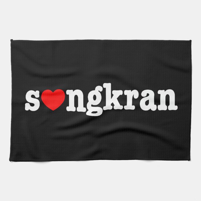 Paño De Cocina s ❤ ngkran ~ Heart (Love) Songkran (Horizontal)