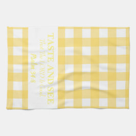 Paño De Cocina Saber y ver que el SEÑOR es bueno, amarillo