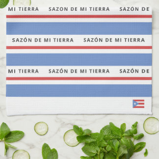 Paño De Cocina Sabor de Mi Tierra Bandera de Puerto Rico