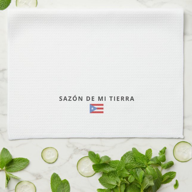 Paño De Cocina Sabor de Mi Tierra Puerto Rico Mínimo (Doblado)