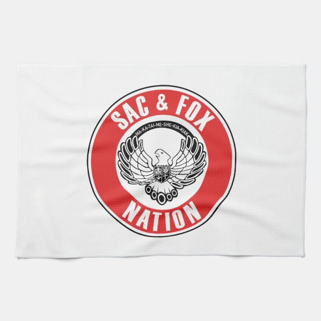 Paño De Cocina sac fox bandera americana nativa usa símbolo étnic (Horizontal)