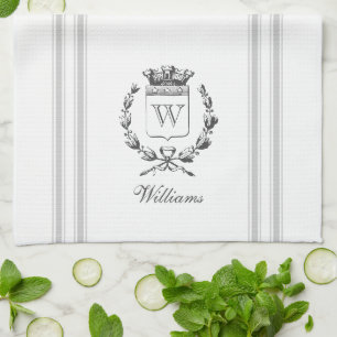 Paño De Cocina Saco francés de estilo vintage gris con nombre per
