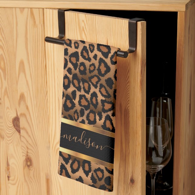Paño De Cocina Safari Brown Leopard - Personalizar (Pliegue de tercios)