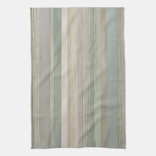 Paño De Cocina Sage Green Dusty Blue Taupe Gray Farmhouse Stripe
