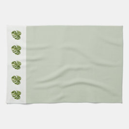 Paño De Cocina Sage Green Monstera Botanical Decor Minimal Art