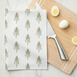 Paño De Cocina Sage Green planta acuarela cocina