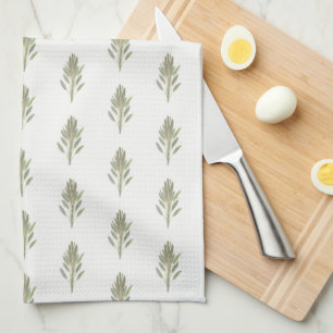 Paño De Cocina Sage Green planta acuarela cocina