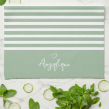 Sage Modern Heart and Stripes Monongrama