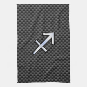 Paño De Cocina Sagittarius Zodiac Symbol Carbón Fibra de Carbono