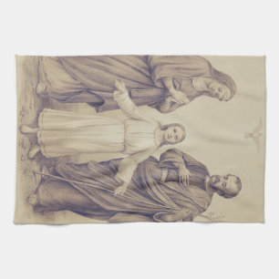 Paño De Cocina Sagrada Familia Jesús, Virgen María y San José