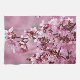 Paño De Cocina Sakura cerezos florecen en capas rosadas pasteles