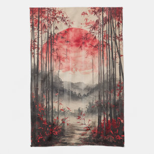 Paño De Cocina Sakura Tinta Lavada Luna de Sangre (1)