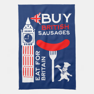Paño De Cocina Salchicha Británica Y Cocina De Masas