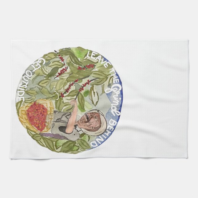 Paño De Cocina Salir de la camiseta de café de la naturaleza (Horizontal)