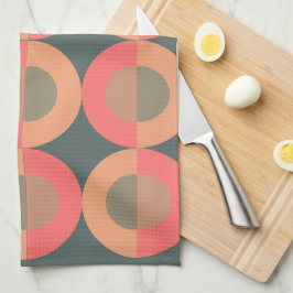 Paño De Cocina Salmón y oliva modernos de mediados del siglo XX