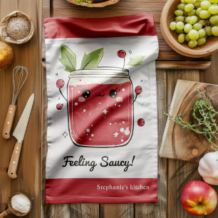 Paño De Cocina Salsa de arándano suave - Cocina Kawaii divertida