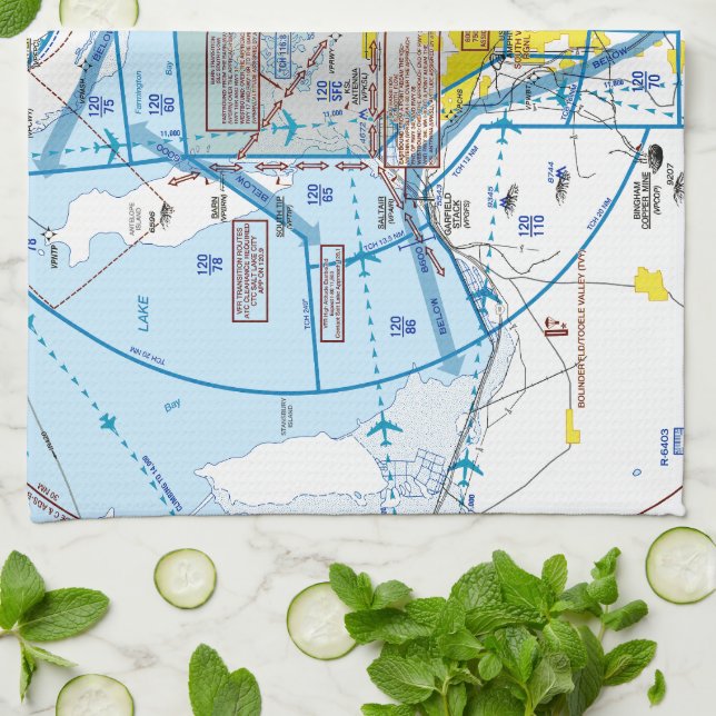 Paño De Cocina Salt Lake City Flyway Chart (Doblado)