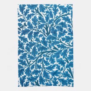 Paño De Cocina Saltos de roble William Morris, azul y blanco de z