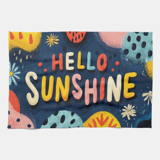 Paño De Cocina Saludable Saludo "Hello Sunshine" (Horizontal)