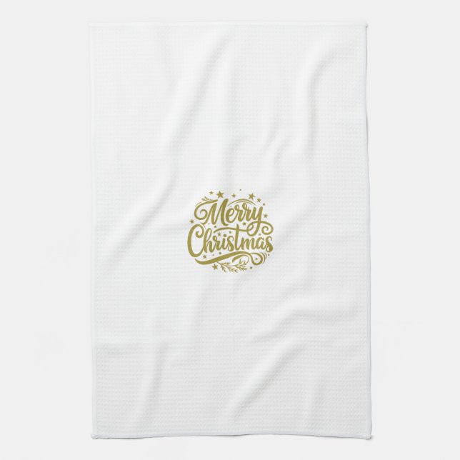 Paño De Cocina Saludo de Navidad alegre estrellado (Vertical)