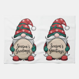 Paño De Cocina Saludos de la temporada de navidades Gnome