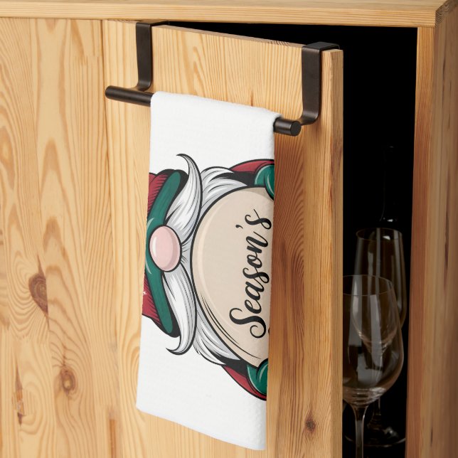 Paño De Cocina Saludos de la temporada de navidades Gnome (Pliegue de tercios)