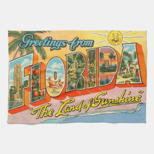 Paño De Cocina Saludos de la vieja Florida