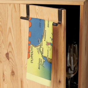 Paño De Cocina Saludos desde el mapa de Cape Cod