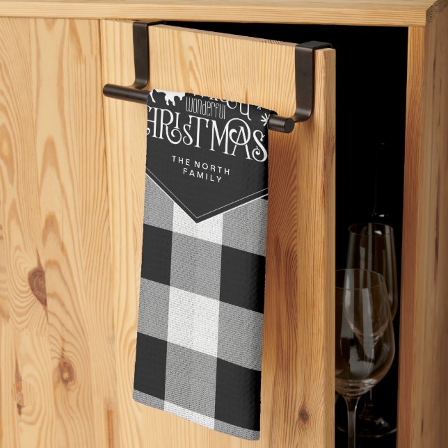 Paño De Cocina Salvajes Navidades Maravillosos Negro Buffalo Plai (Pliegue de tercios)