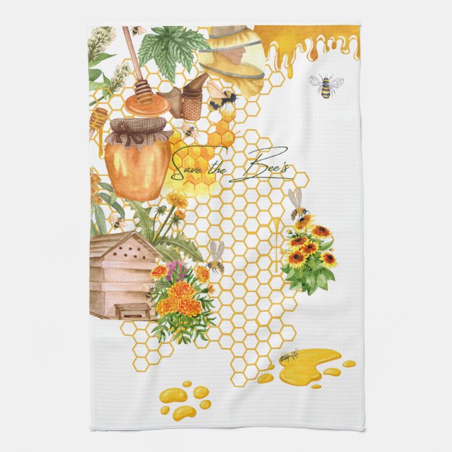 Paño De Cocina Salvar las abejas (Vertical)
