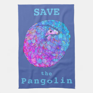 Paño De Cocina Salvar Pangolines Arte Psicodélico de Animal en Pe
