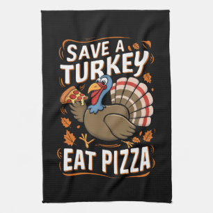 Paño De Cocina Salven Un Ropal De Pizza Gracioso De Acción De Gra