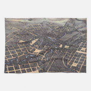 Paño De Cocina San Antonio, Texas, Mapa de la Ciudad Aérea de Ant