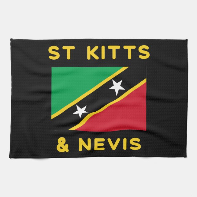 Paño De Cocina San Cristóbal Y Nevis Bandera Independencia Caribe (Horizontal)