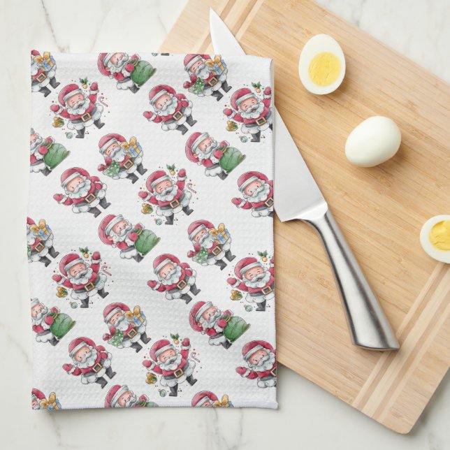 Paño De Cocina Santa Claus (Doblado Cuarto)
