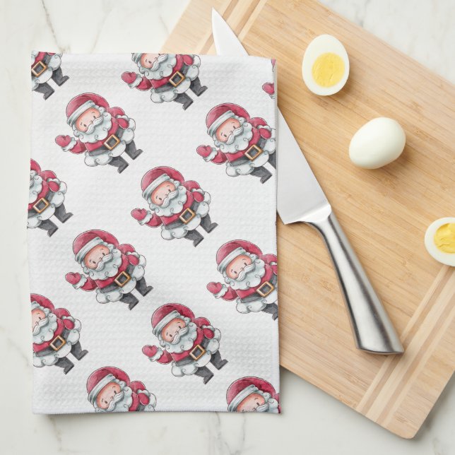 Paño De Cocina Santa Claus (Doblado Cuarto)