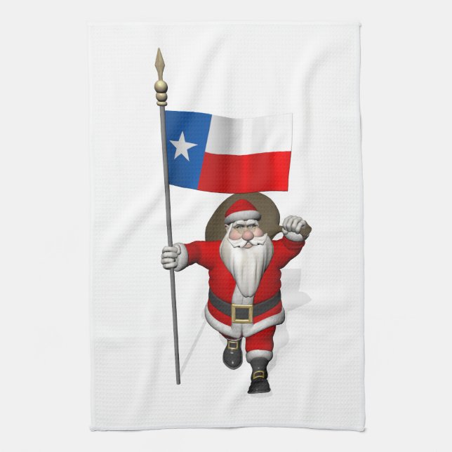 Paño De Cocina Santa Claus con el fin de Texas (Vertical)